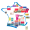 Mapa de Francia con pases / citypass powered by Otipass